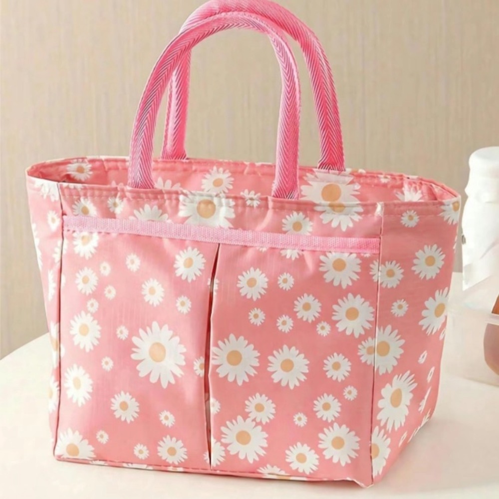 Daisy Print Insulated Lunch Bag